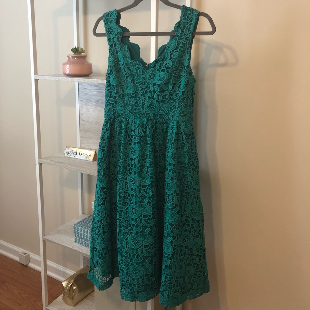 ModCloth Emerald Green Lace Dress